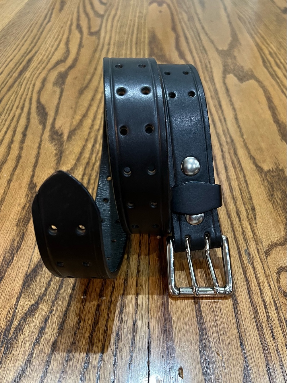 Brenneman’s Leather Goods Handcrafted Leather Belt Sz 36 Black Amish Craftsman